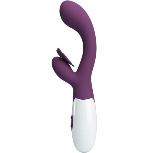 PRETTY LOVE – BUTTERFLY KISS VIBRADOR RABBIT & ESTIMULADOR PUNTO G MORADO - intimamenities.com