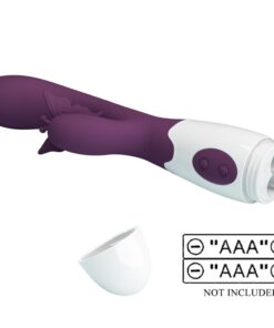 PRETTY LOVE – BUTTERFLY KISS VIBRADOR RABBIT & ESTIMULADOR PUNTO G MORADO - intimamenities.com
