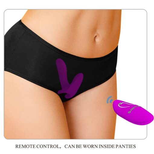 PRETTY LOVE – MASAJEADOR & VIBRADOR 12 VIBRACIONES CONTROL REMOTO MORADO - intimamenities.com