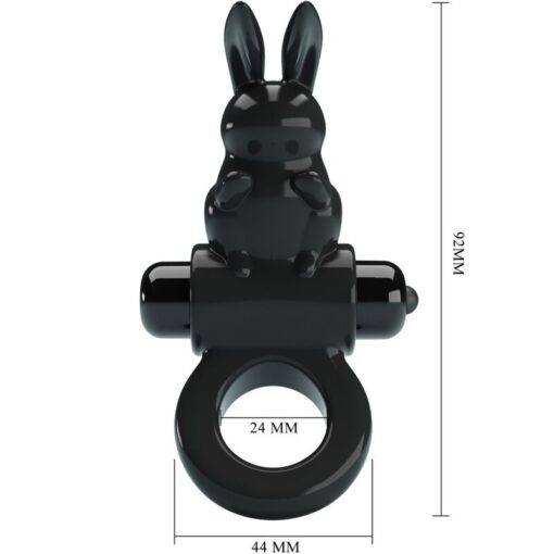 PRETTY LOVE – EXCITING RING ANILLO VIBRADOR RABBIT 10 VIBRACIONES NEGRO - intimamenities.com
