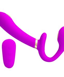 PRETTY LOVE – THUNDERBIRD VIBRADOR DOBLE STRAP-ON CONTROL REMOTO MORADO - intimamenities.com