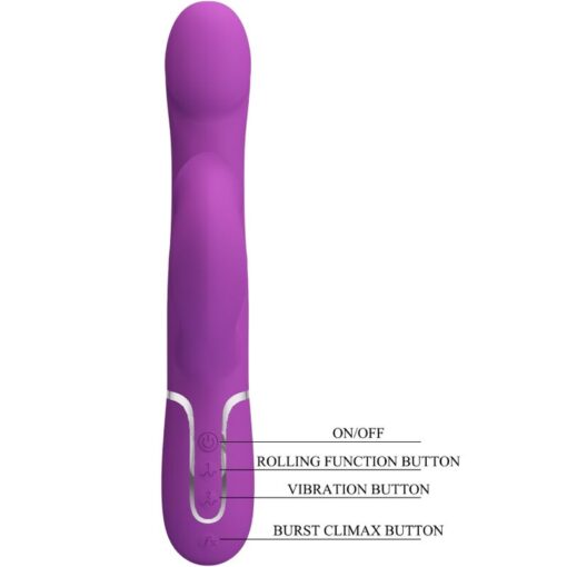 PRETTY LOVE – VIBRADOR & ESTIMULADOR MULTIFUNCIÓN 4 EN 1 MORADO - intimamenities.com