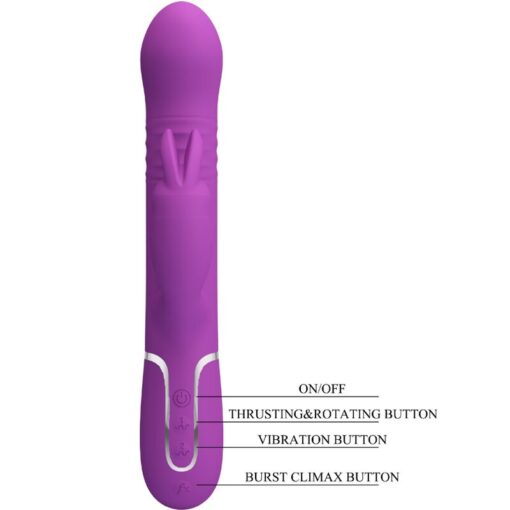 PRETTY LOVE – COALE VIBRADOR RABBIT MULTIFUNCIÓN 4 EN 1 MORADO - intimamenities.com