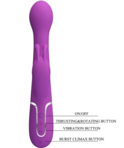 PRETTY LOVE – DEJON VIBRADOR RABBIT MULTIFUNCIÓN 3 EN 1 MORADO - intimamenities.com