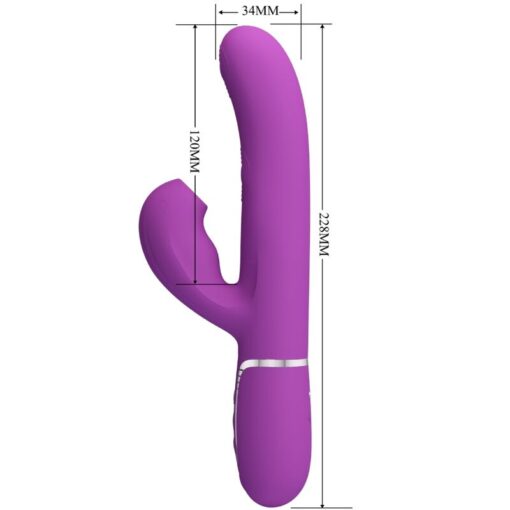 PRETTY LOVE – PERLITA VIBRADOR RABBIT MULTIFUNCIÓN 3 EN 1 MORADO - intimamenities.com