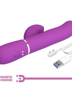 PRETTY LOVE – PERLITA VIBRADOR RABBIT MULTIFUNCIÓN 3 EN 1 MORADO - intimamenities.com