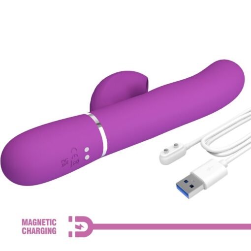 PRETTY LOVE – PERLITA VIBRADOR RABBIT MULTIFUNCIÓN 3 EN 1 MORADO - intimamenities.com