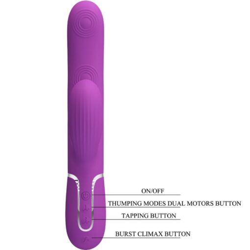 PRETTY LOVE – PERLITA VIBRADOR RABBIT MULTIFUNCIÓN 3 EN 1 MORADO - intimamenities.com