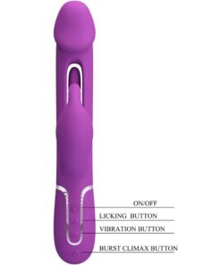 PRETTY LOVE – KAMPAS VIBRADOR RABBIT MULTIFUNCIÓN 3 EN 1 MORADO - intimamenities.com