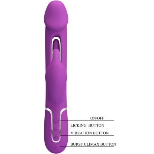 PRETTY LOVE – KAMPAS VIBRADOR RABBIT MULTIFUNCIÓN 3 EN 1 MORADO - intimamenities.com