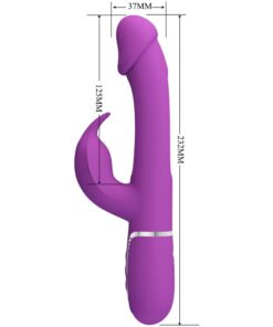 PRETTY LOVE – KAMPAS VIBRADOR RABBIT MULTIFUNCIÓN 3 EN 1 MORADO - intimamenities.com