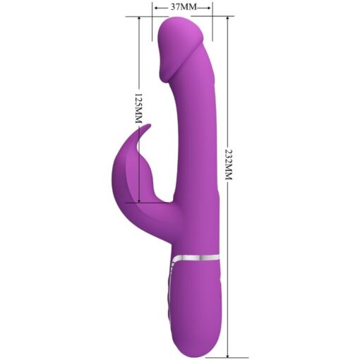 PRETTY LOVE – KAMPAS VIBRADOR RABBIT MULTIFUNCIÓN 3 EN 1 MORADO - intimamenities.com