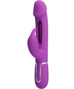 PRETTY LOVE – KAMPAS VIBRADOR RABBIT MULTIFUNCIÓN 3 EN 1 MORADO - intimamenities.com