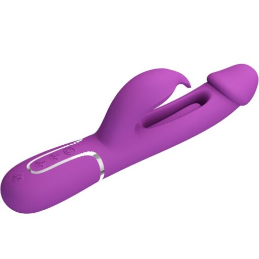 PRETTY LOVE – KAMPAS VIBRADOR RABBIT MULTIFUNCIÓN 3 EN 1 MORADO - intimamenities.com