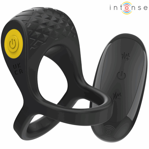 INTENSE – ALEX ANILLO DOBLE VIBRADOR PENE 10 VIBRACIONES NEGRO - intimamenities.com