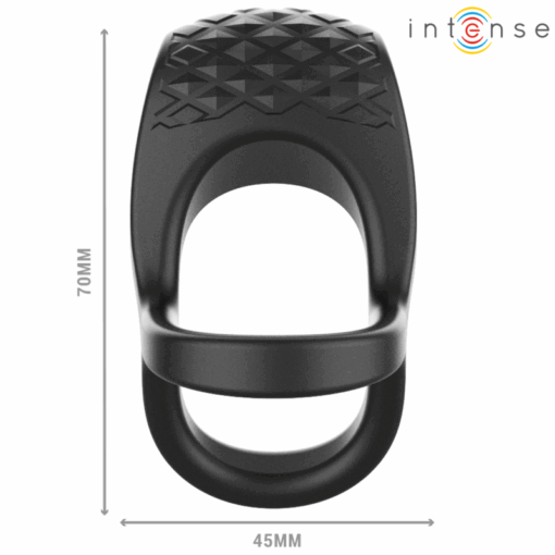 INTENSE – ALEX ANILLO DOBLE VIBRADOR PENE 10 VIBRACIONES NEGRO - intimamenities.com