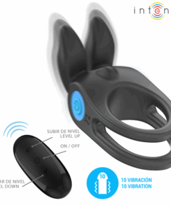 INTENSE – SAM ANILLO DOBLE VIBRADOR PENE 10 VIBRACIONES NEGRO - intimamenities.com