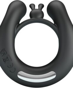 PRETTY LOVE – DAHLIA ANILLO VIBRADOR + ESTIMULADOR DE CLÍTOIS 12 VIBRACIONES NEGRO - intimamenities.com