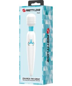 PRETTY LOVE – CLOUD VIBRADOR WAND 7 VIBRACIONES BLANCO - intimamenities.com