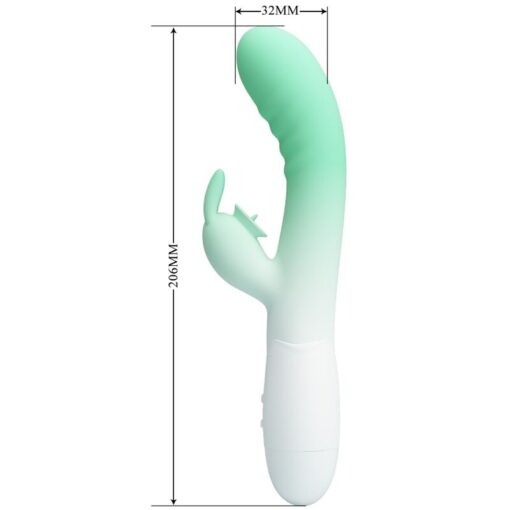 PRETTY LOVE – CERBERUS VIBRADOR RABBIT 3O VIBRACIONES VERDE - intimamenities.com