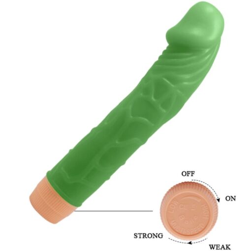 BAILE – BILL VIBRADOR REALÍSTICO 22.5 CM VERDE - intimamenities.com