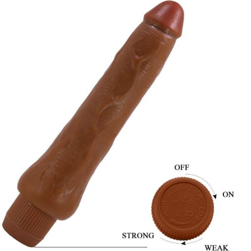 BAILE – DRYAD VIBRADOR REALÍSTICO 25 CM MULATO - intimamenities.com