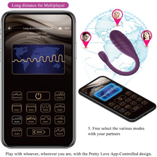 PRETTY LOVE – LEVIATHAN VIBRADOR CONTROLADO POR APP MORADO - intimamenities.com