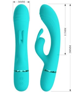 PRETTY LOVE – SCOCCO VIBRADOR RABBIT TURQUESA - intimamenities.com