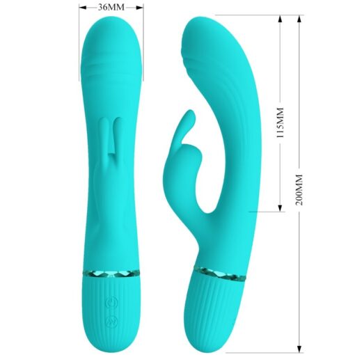 PRETTY LOVE – SCOCCO VIBRADOR RABBIT TURQUESA - intimamenities.com