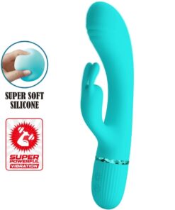 PRETTY LOVE – SCOCCO VIBRADOR RABBIT TURQUESA - intimamenities.com
