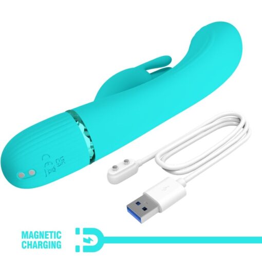 PRETTY LOVE – SCOCCO VIBRADOR RABBIT TURQUESA - intimamenities.com