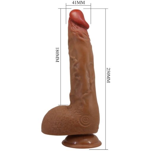 BAILE – BEAUTIFUL WILKS VIBRADOR REALÍSTICO DE 5 CONFIGURACIONES 25 CM MULATO - intimamenities.com