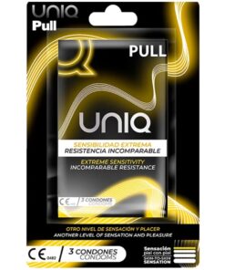 UNIQ – PULL PRESERVATIVOS CON TIRAS SIN LÁTEX 3 UNIDADES - intimamenities.com