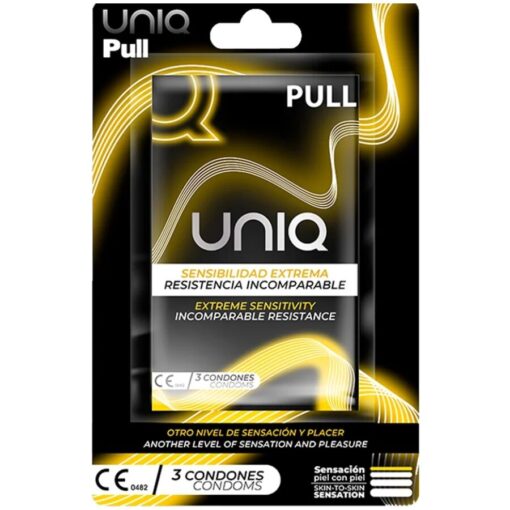 UNIQ – PULL PRESERVATIVOS CON TIRAS SIN LÁTEX 3 UNIDADES - intimamenities.com