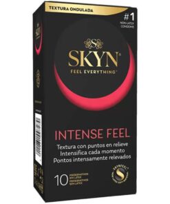 SKYN – PRESERVATIVO INTENSE FEEL TEXTURA CON DISEÑO ONDULADO 10 UNIDADES - intimamenities.com