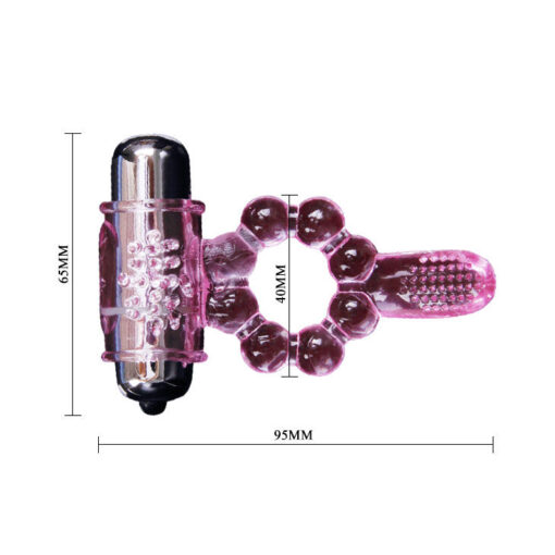 BAILE – ANILLO SILICONA 10 RITMOS LENGUA CON VIBRACIÓN ROSA - intimamenities.com