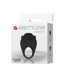 PRETTY LOVE – CHESTER ANILLO VIBRADOR NEGRO - intimamenities.com