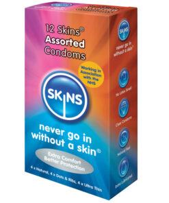 SKINS – PRESERVATIVOS NATURAL + FINO + PUNTOS & ESTRIAS 12 UDS - intimamenities.com