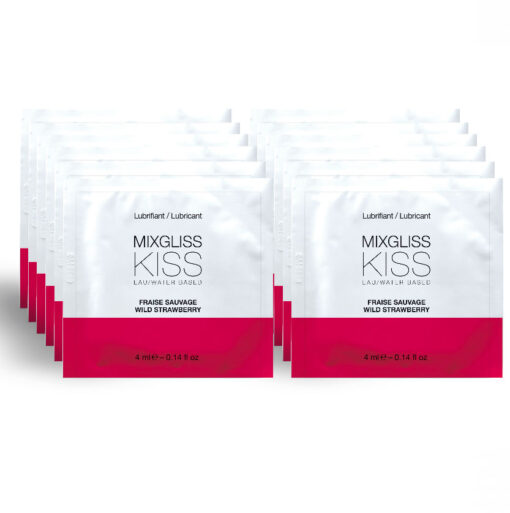 MIXGLISS – LUBRICANTE BASE AGUA SABOR A FRESA 12 MONODOSIS 4 ML - intimamenities.com