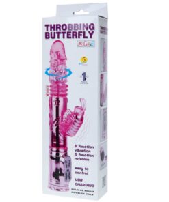 BAILE – VIBRADOR RECARGABLE CON ROTACION Y ESTIMULADOR THROBBING BUTTERF - intimamenities.com