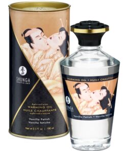 SHUNGA – ACEITE MASAJE EFECTO CALOR SABOR VAINILLA 100 ML - intimamenities.com