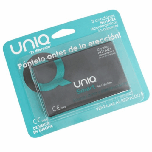 UNIQ – SMART PRESERVATIVOS PRE-ERECCIÓN SIN LATEX 3 UNIDADES - intimamenities.com