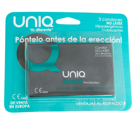 UNIQ – SMART PRESERVATIVOS PRE-ERECCIÓN SIN LATEX 3 UNIDADES - intimamenities.com