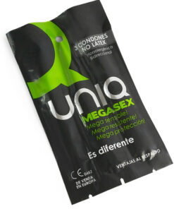 UNIQ – MEGASEX PRESERVATIVOS SENSITIVOS CON LIGUERO SIN LATEX 3 UNIDADES - intimamenities.com