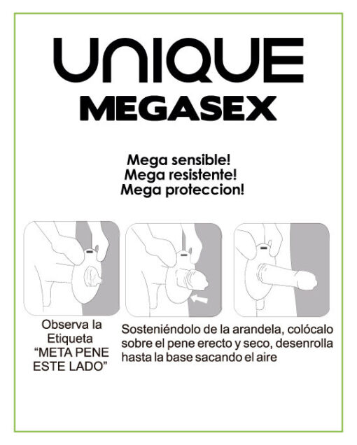 UNIQ – MEGASEX PRESERVATIVOS SENSITIVOS CON LIGUERO SIN LATEX 3 UNIDADES - intimamenities.com