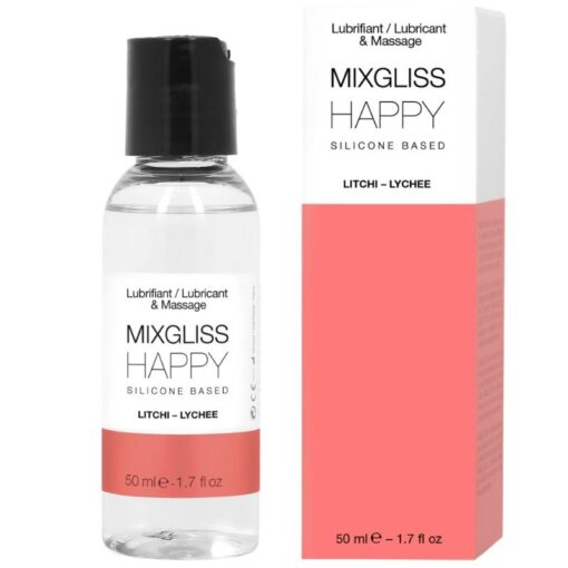MIXGLISS – HAPPY LUBRICANTE SILICONA LITCHI 50 ML - intimamenities.com