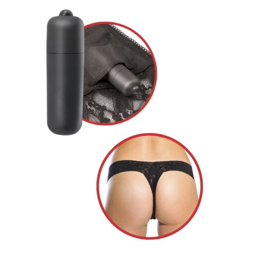 FETISH FANTASY SERIES – TANGA DE ENCAJE NEGRO CON VIBRADOR - intimamenities.com
