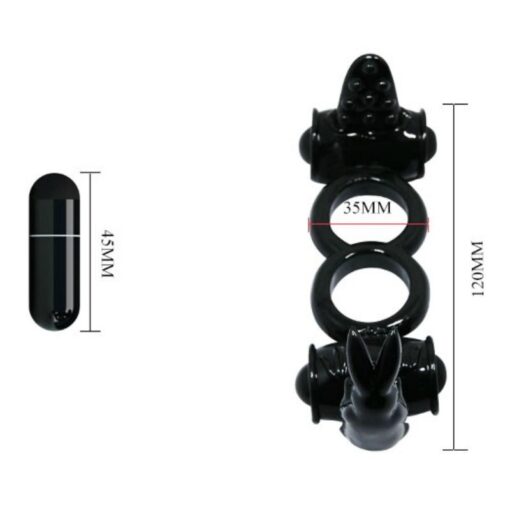 BAILE – SWEET RING ANILLO DOBLE CON RABBIT DOBLE - intimamenities.com