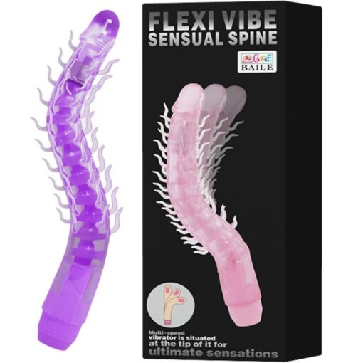 BAILE – FLEXI VIBE SENSUAL SPINE BENDABLE VIBRATING DILDO LILA 23.5 CM - intimamenities.com