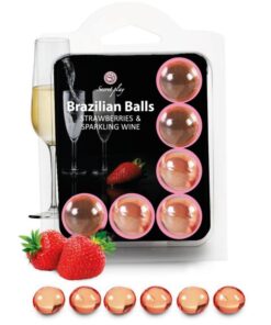 SECRETPLAY – SET 6 BRAZILIANS BALLS FRESAS CON CAVA - intimamenities.com
